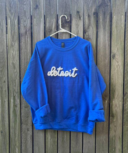 Chenille Detroit Embroidered Crewneck