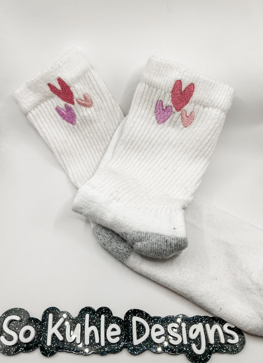 Tiny Hearts Embroidered Socks