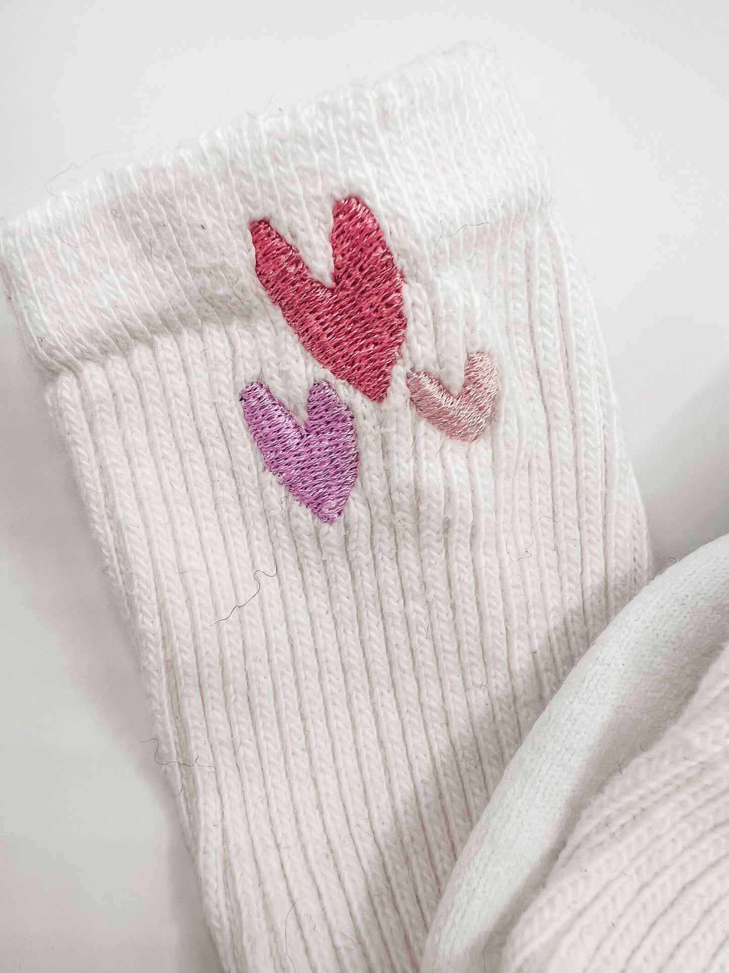 Tiny Hearts Embroidered Socks