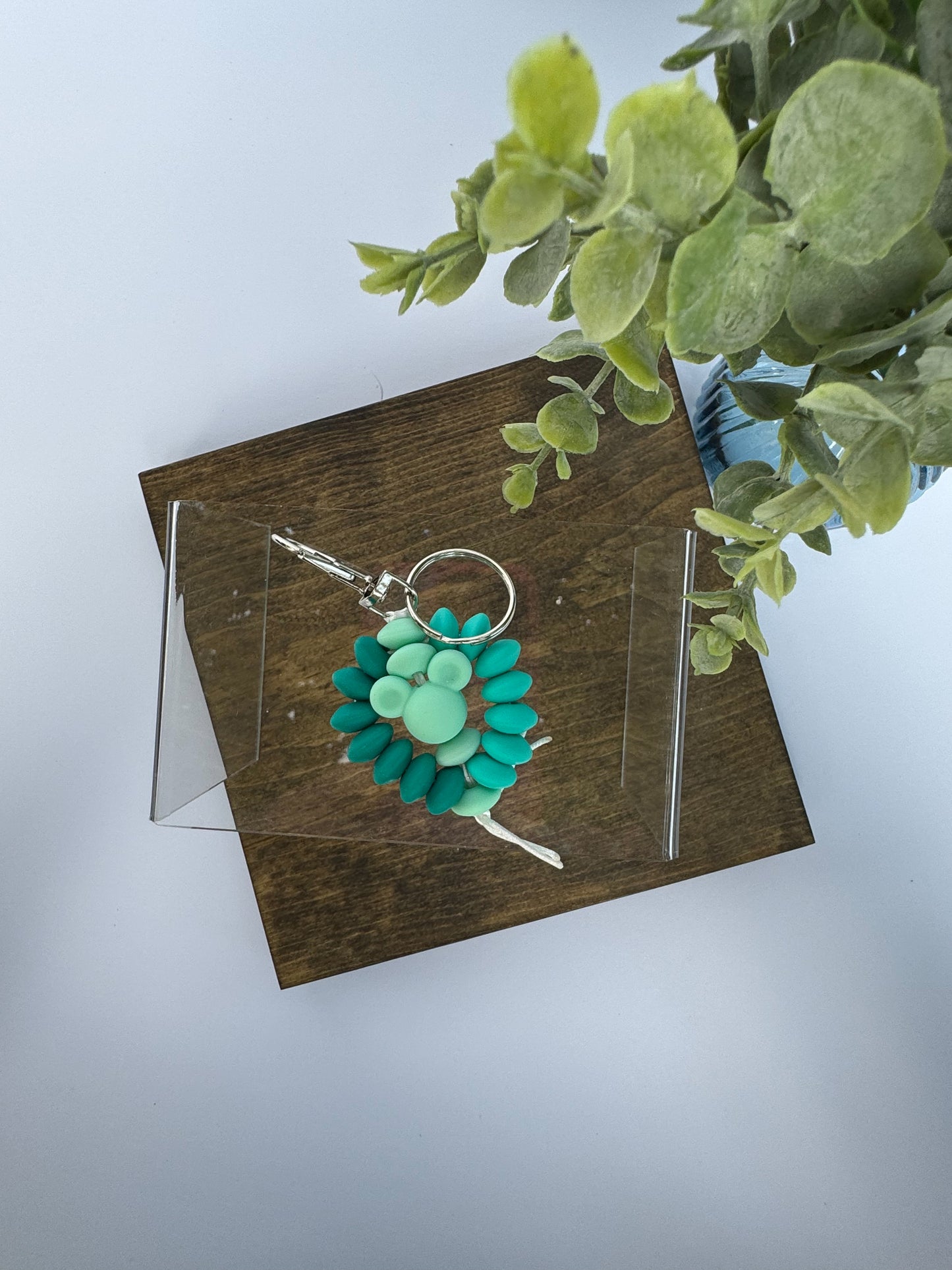 Teal Mouse Keychain