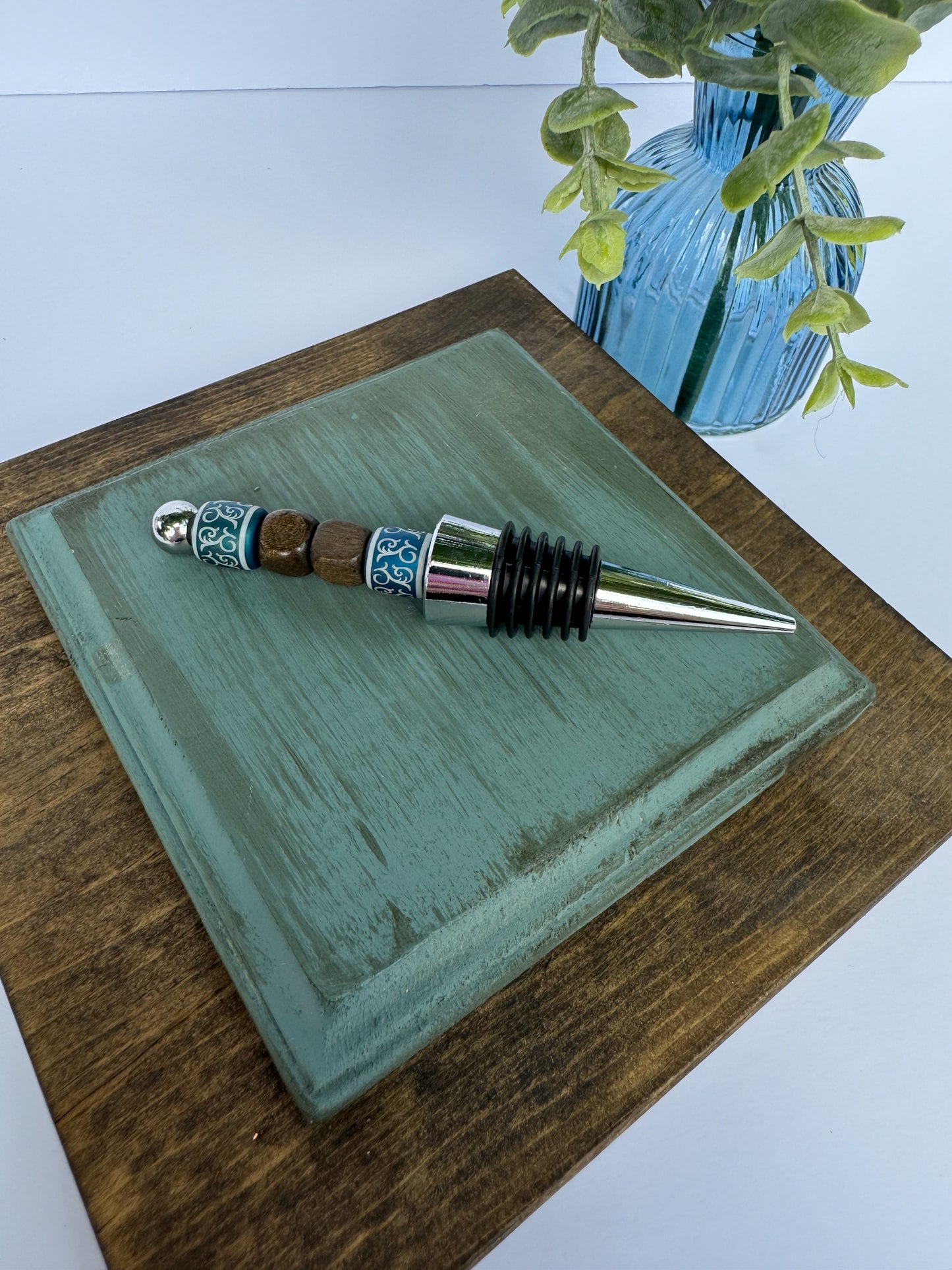 Blue Wine Bottle Stopper