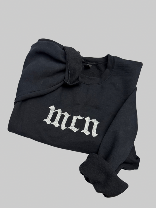 Embroidered Gothic Font Custom Crewneck